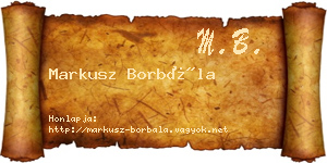 Markusz Borbála névjegykártya